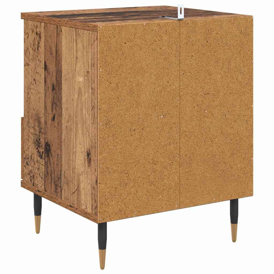 Nachtkastje met lade Oudhout 40 x 35 x 50 cm Bewerkt hout