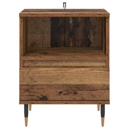 Nachtkastje met lade Oudhout 40 x 35 x 50 cm Bewerkt hout
