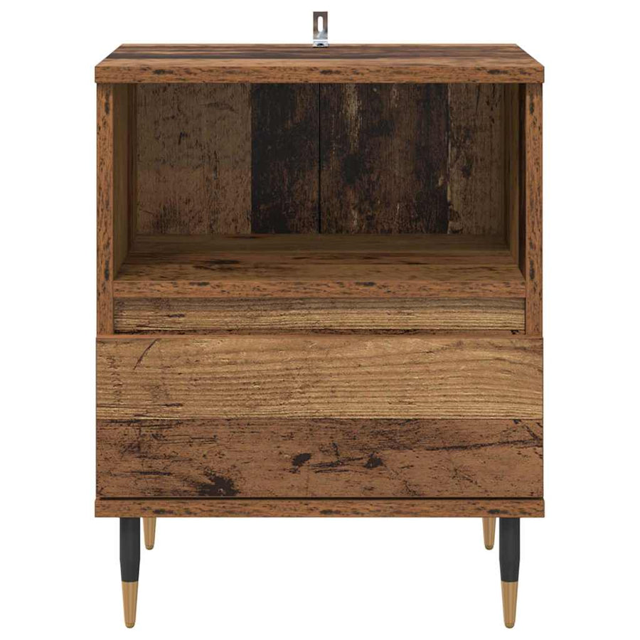 Nachtkastje met lade Oudhout 40 x 35 x 50 cm Bewerkt hout