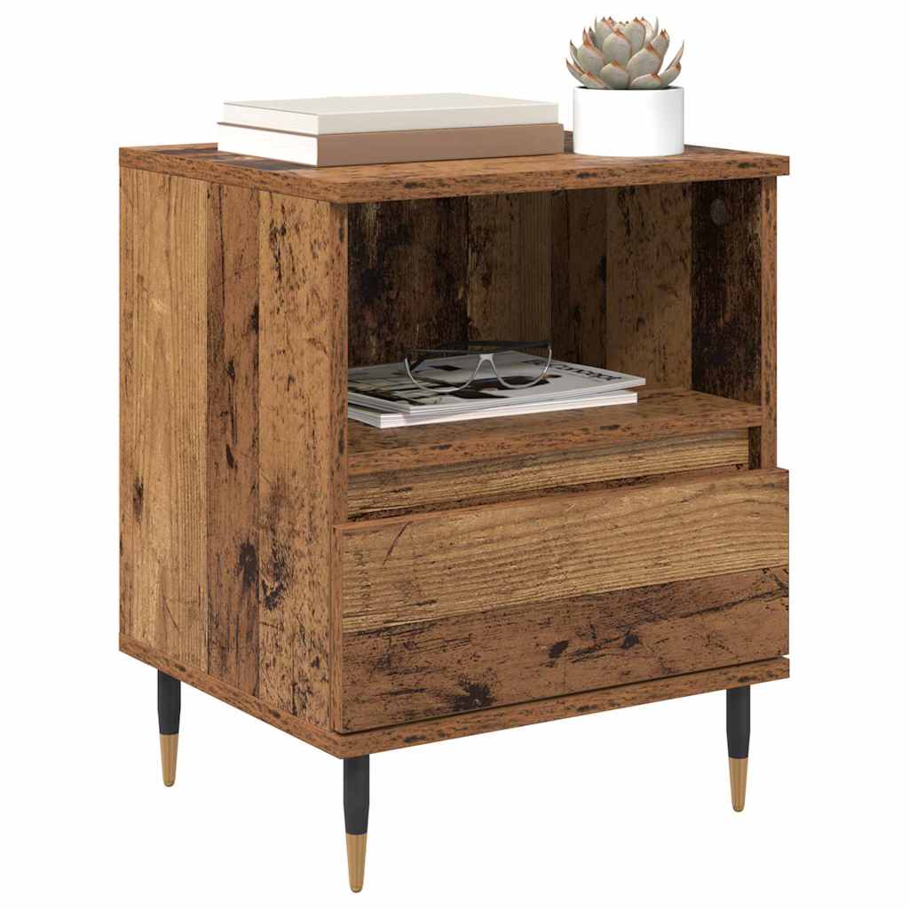 Nachtkastje met lade Oudhout 40 x 35 x 50 cm Bewerkt hout