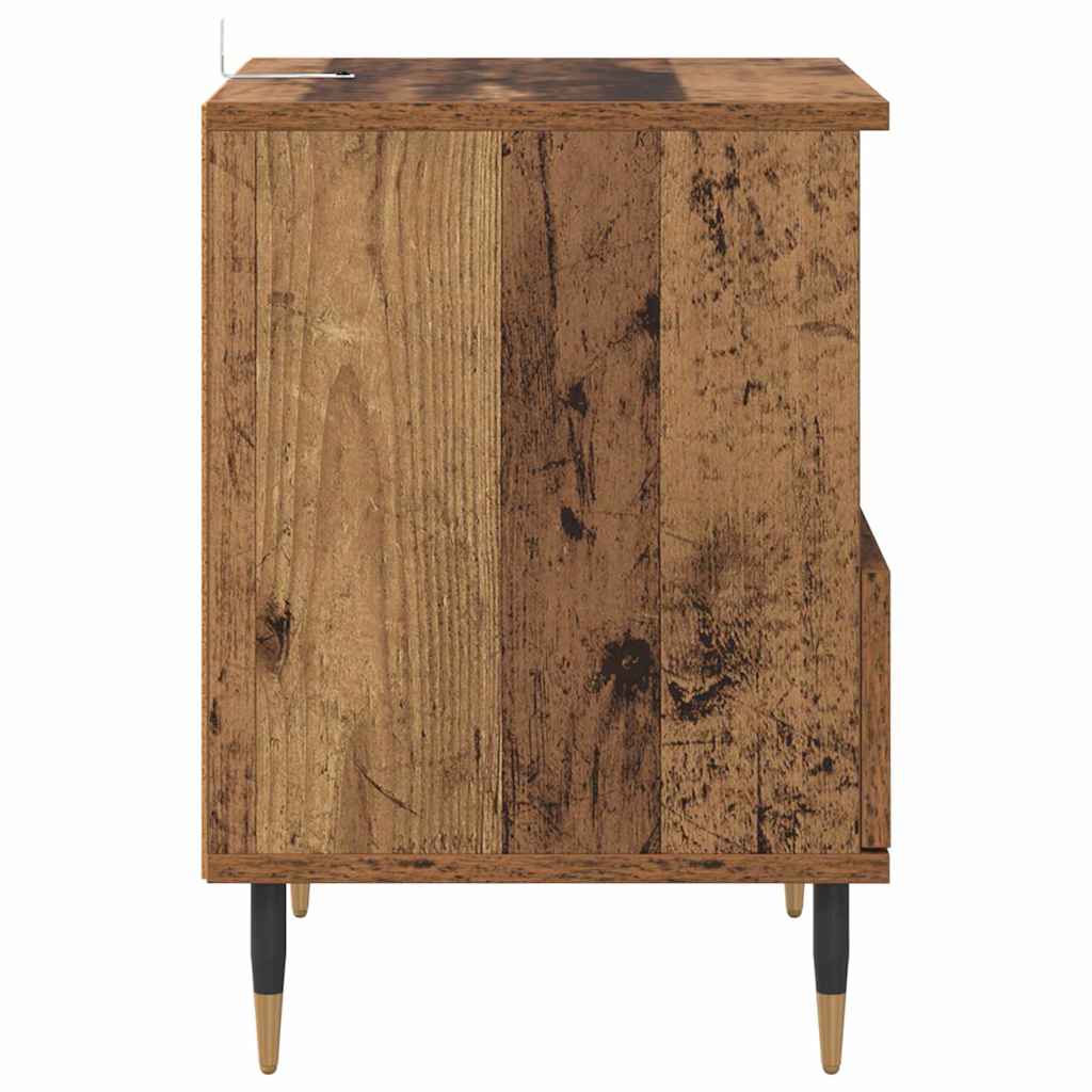 Nachtkastje met lade Oudhout 40 x 35 x 50 cm Bewerkt hout