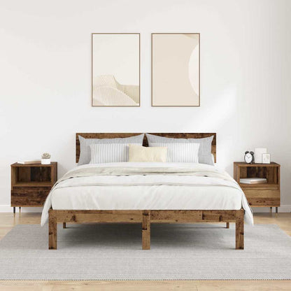 Nachtkastje met lade 2 pcs Oudhout 40 x 35 x 50 cm Bewerkt hout