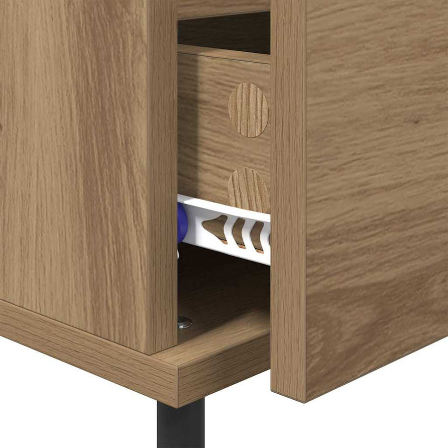 Nachtkastje met lade Artisan Eiken 40 x 35 x 50 cm Bewerkt hout