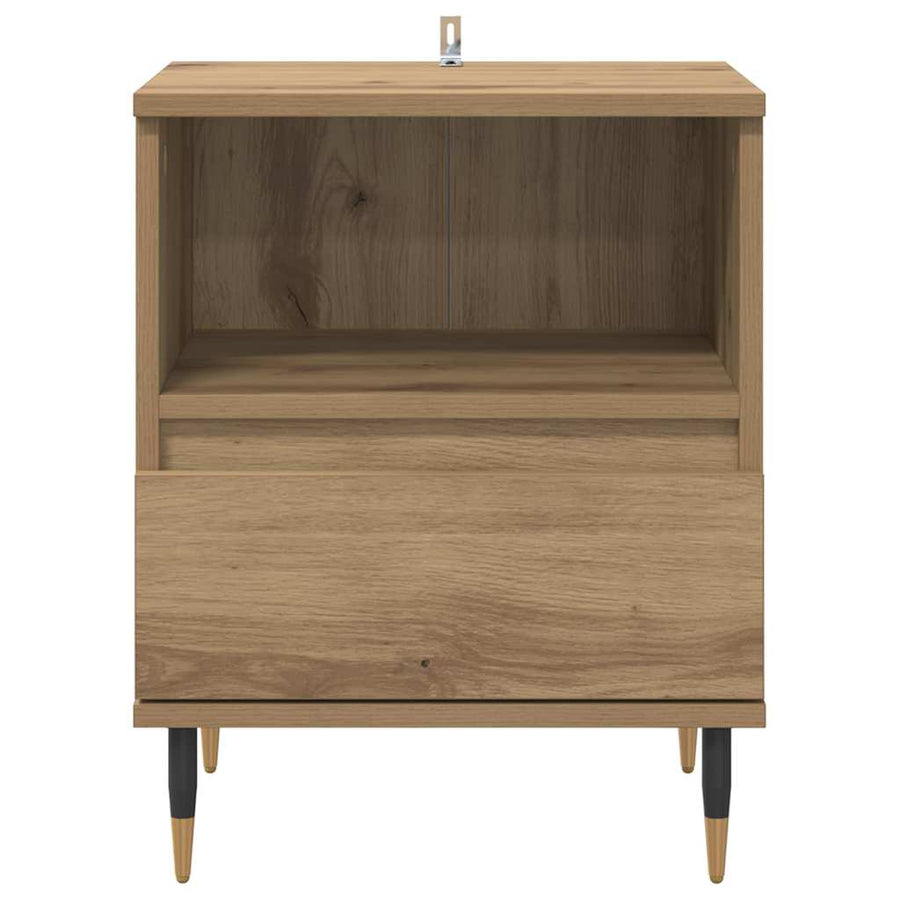 Nachtkastje met lade Artisan Eiken 40 x 35 x 50 cm Bewerkt hout