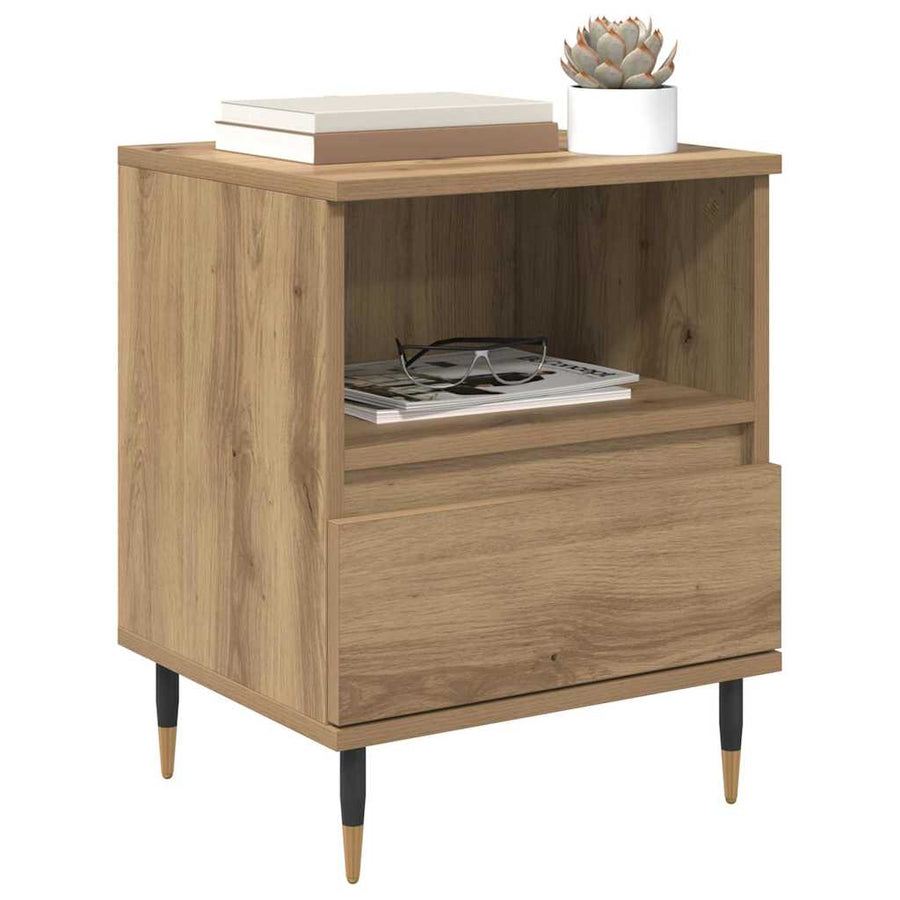 Nachtkastje 2 pcs Artisan Eiken 40 x 35 x 50 cm Bewerkt hout