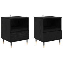 Nachtkastje 2 pcs Zwart Eiken 40 x 35 x 50 cm Bewerkt hout