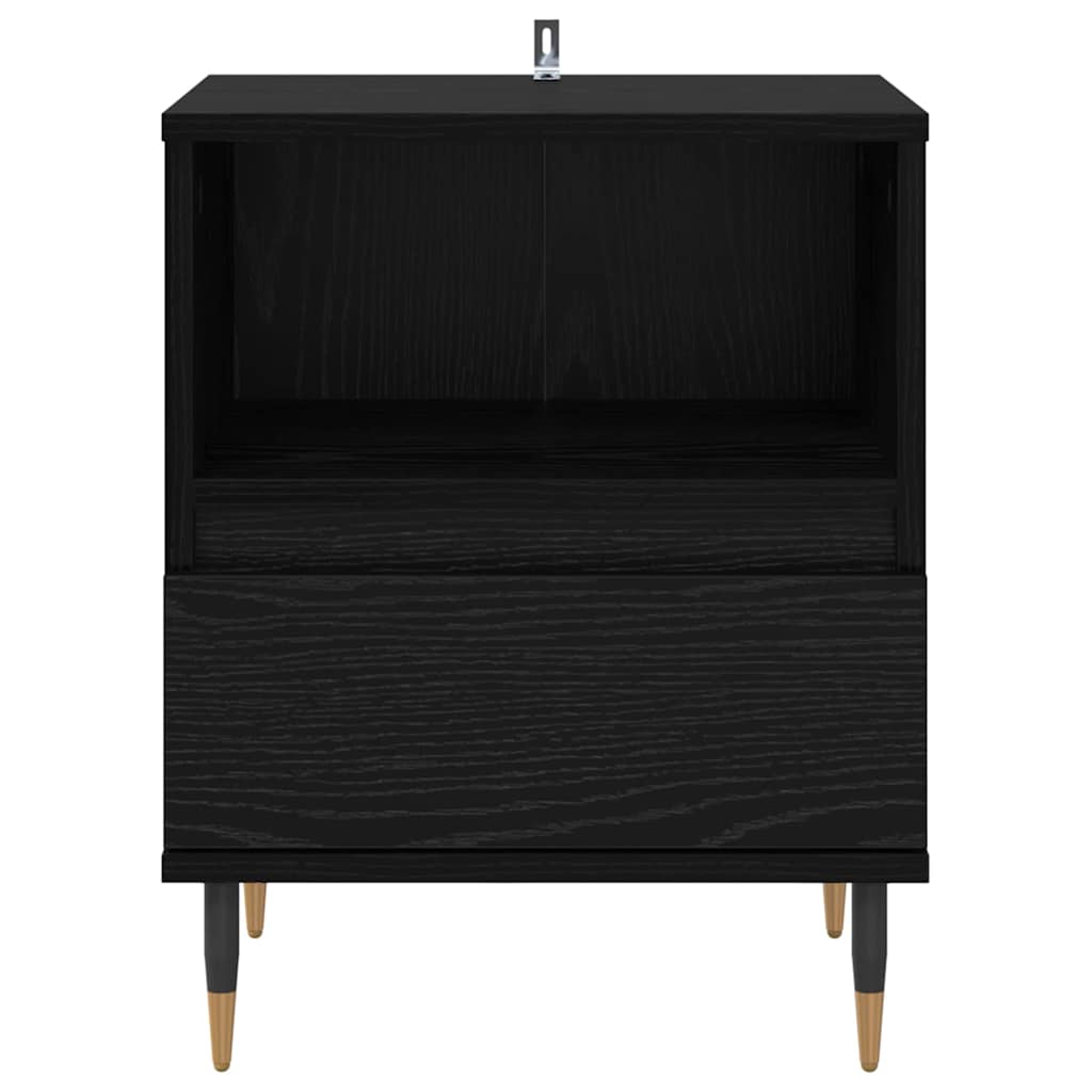 Nachtkastje 2 pcs Zwart Eiken 40 x 35 x 50 cm Bewerkt hout