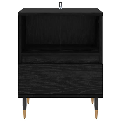 Nachtkastje 2 pcs Zwart Eiken 40 x 35 x 50 cm Bewerkt hout
