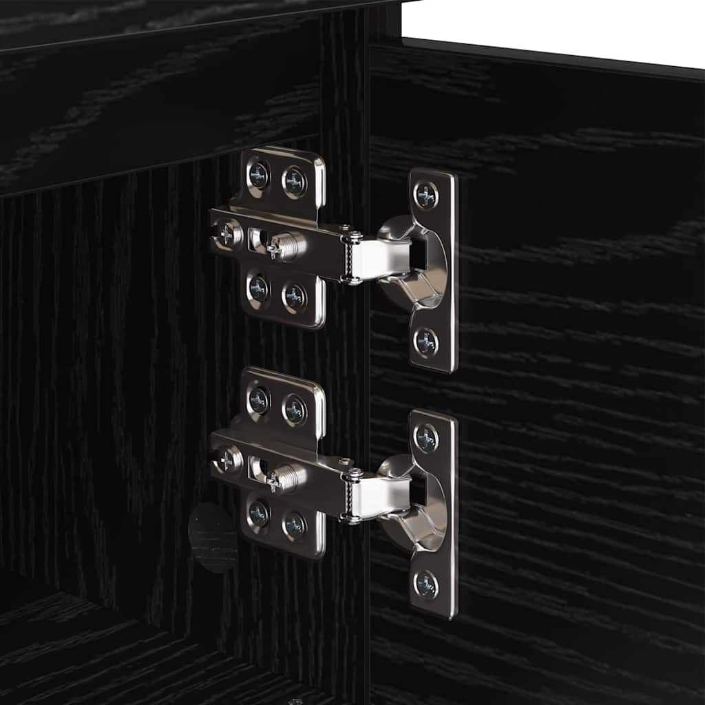 Nachtkastje met lade Zwart Eiken 40 x 35 x 50 cm Bewerkt hout