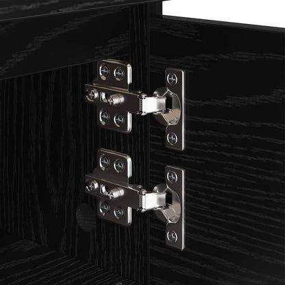 Nachtkastje met lade Zwart Eiken 40 x 35 x 50 cm Bewerkt hout