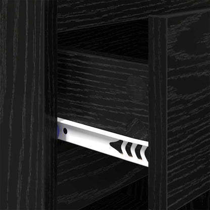 Nachtkastje met lade Zwart Eiken 40 x 35 x 50 cm Bewerkt hout