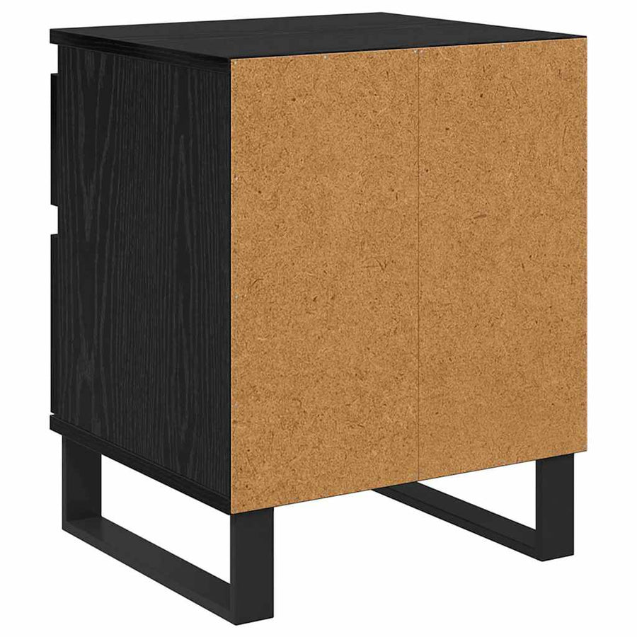 Nachtkastje met lade Zwart Eiken 40 x 35 x 50 cm Bewerkt hout