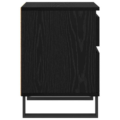 Nachtkastje met lade Zwart Eiken 40 x 35 x 50 cm Bewerkt hout