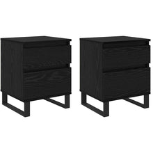 Nachtkastje 2 pcs Zwart Eiken 40 x 35 x 50 cm Bewerkt hout