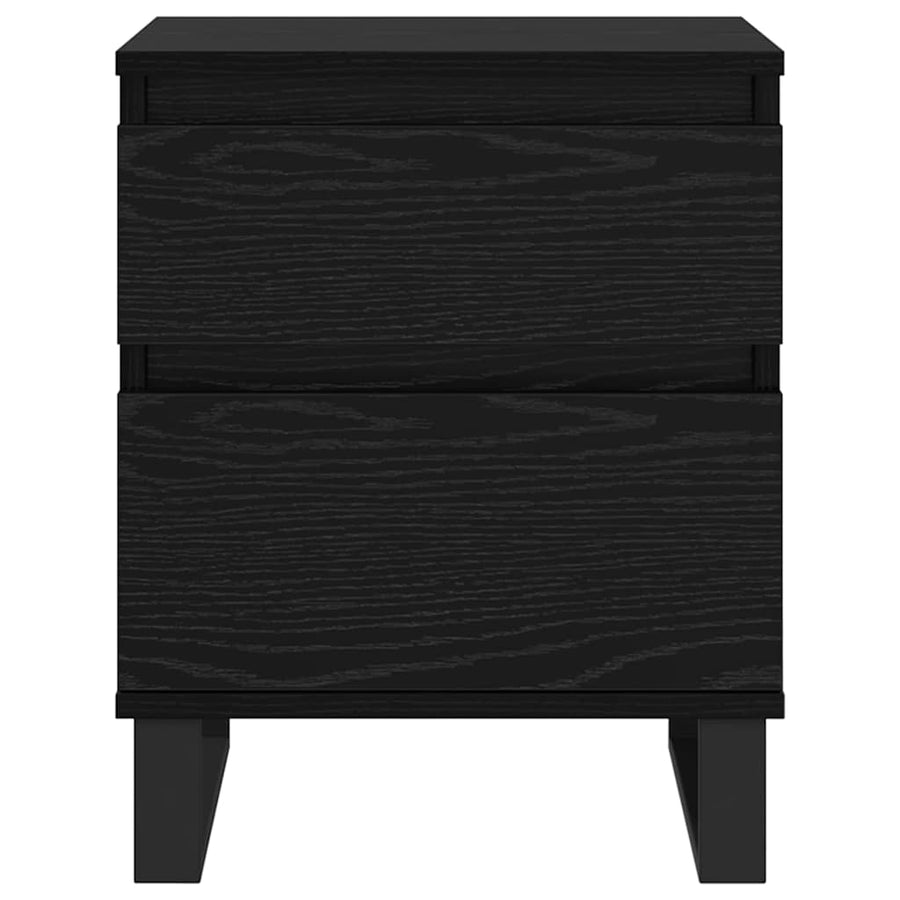 Nachtkastje 2 pcs Zwart Eiken 40 x 35 x 50 cm Bewerkt hout