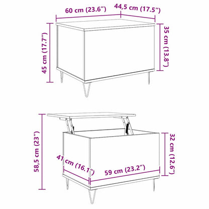 Salontafel Oud Hout 60 x 44,5 x 45 cm Bewerkt hout