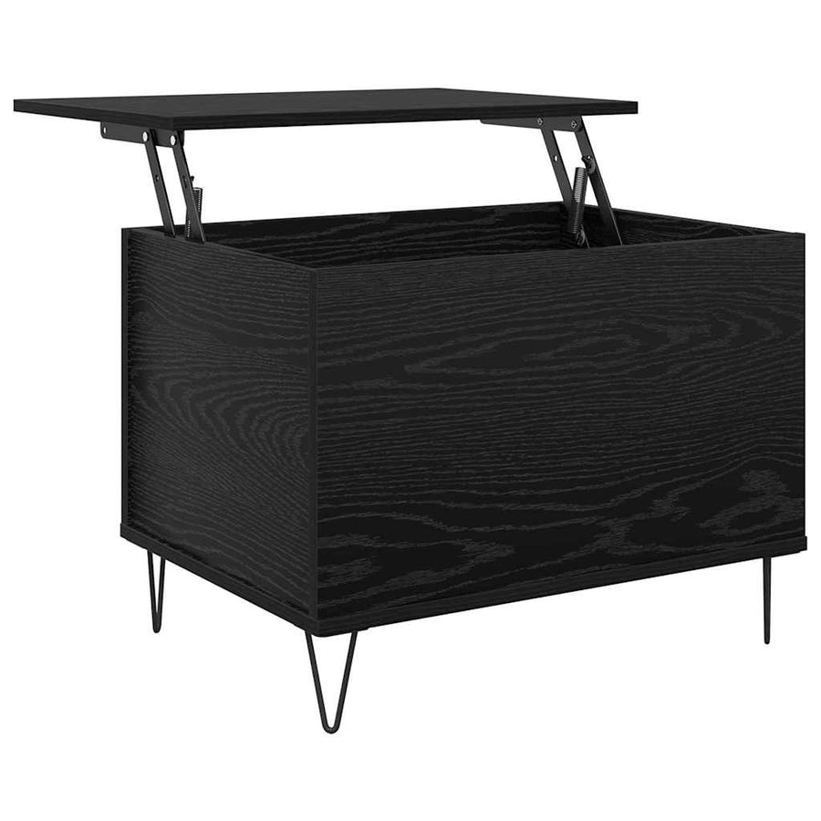 Salontafel Zwart Eiken 60 x 44,5 x 45 cm Bewerkt hout