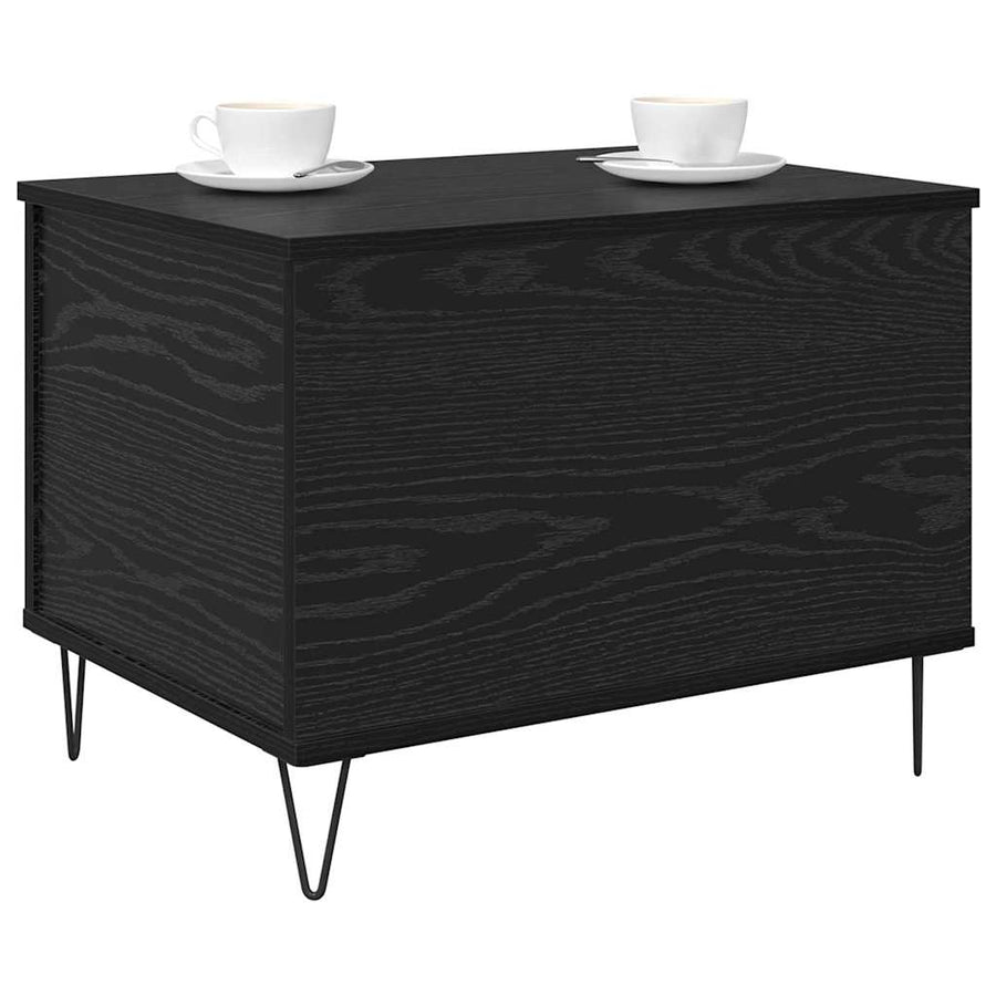 Salontafel Zwart Eiken 60 x 44,5 x 45 cm Bewerkt hout