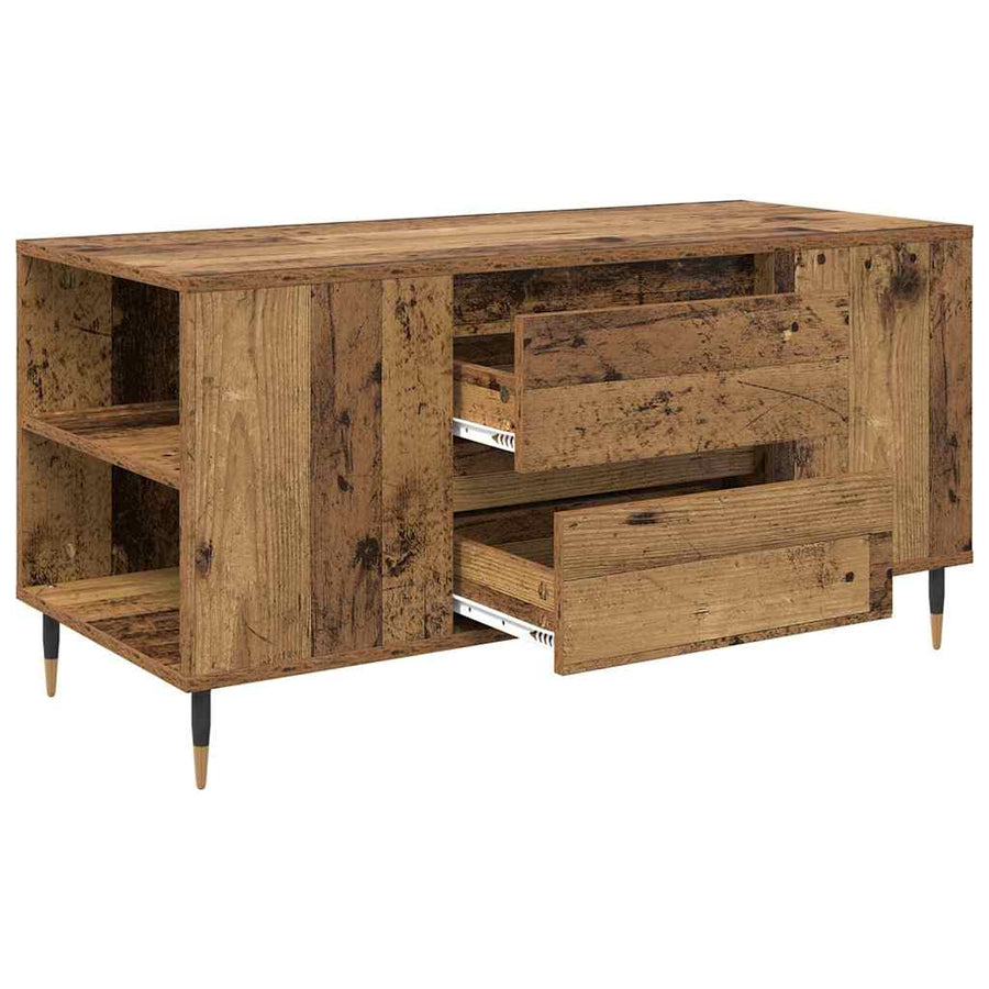 Salontafel with Drawer Oud hout 102 x 44.5 x 50 cm Bewerkt hout