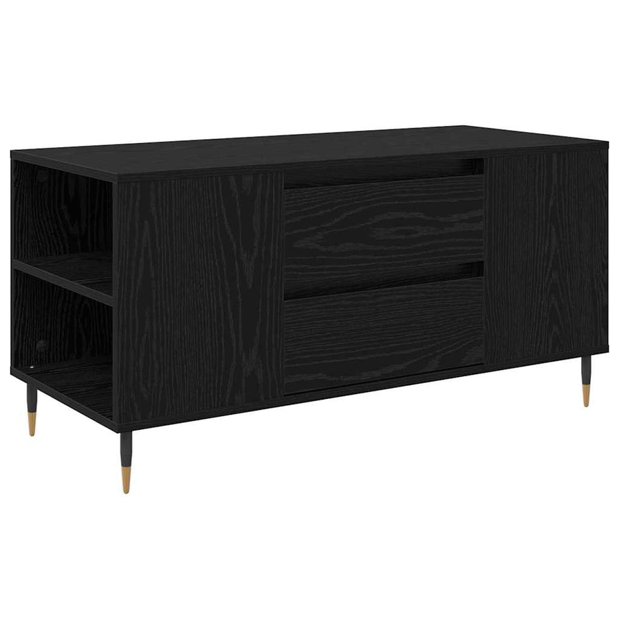 Salontafel Zwart eiken 102 x 44.5 x 50 cm Bewerkt hout