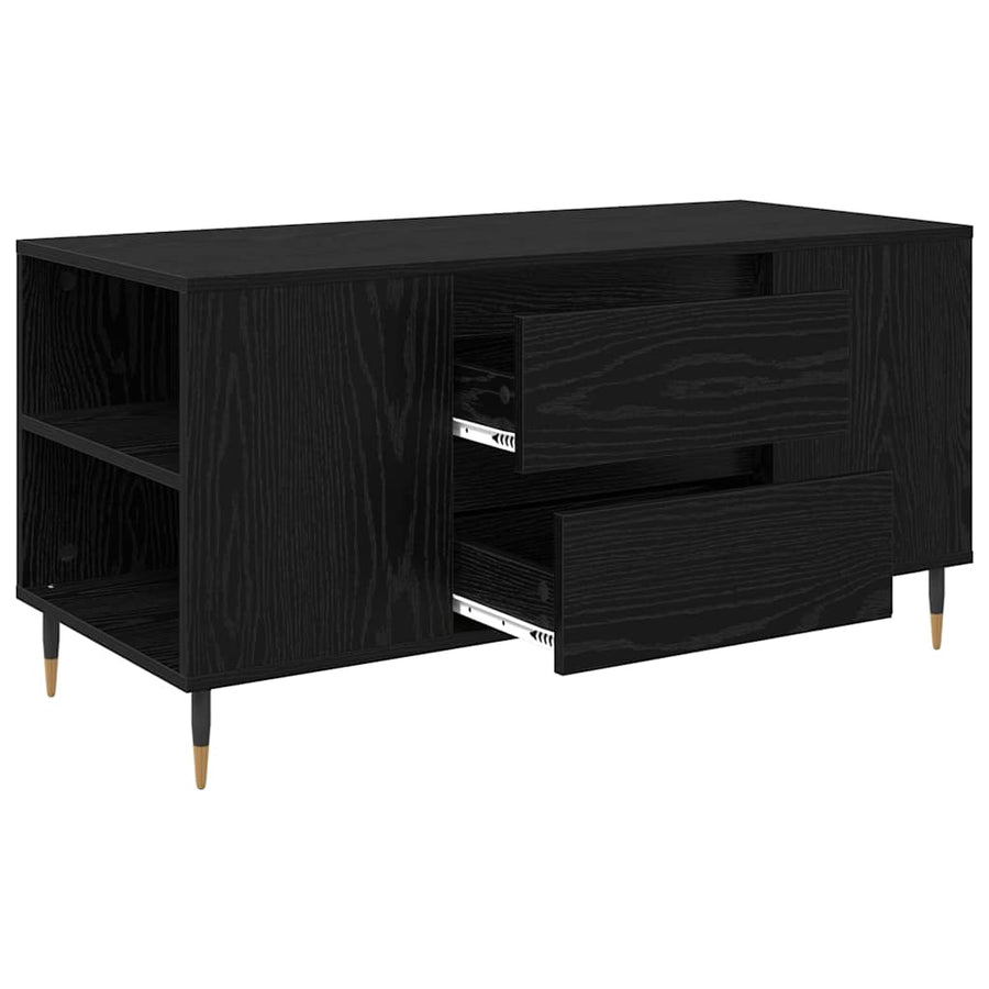 Salontafel Zwart eiken 102 x 44.5 x 50 cm Bewerkt hout