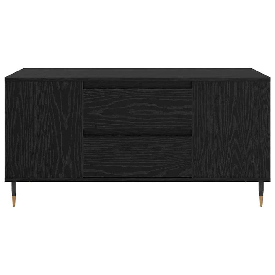 Salontafel Zwart eiken 102 x 44.5 x 50 cm Bewerkt hout