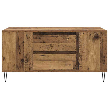 Salontafel met lade Oud Hout 102 x 44,5 x 50 cm Bewerkt hout