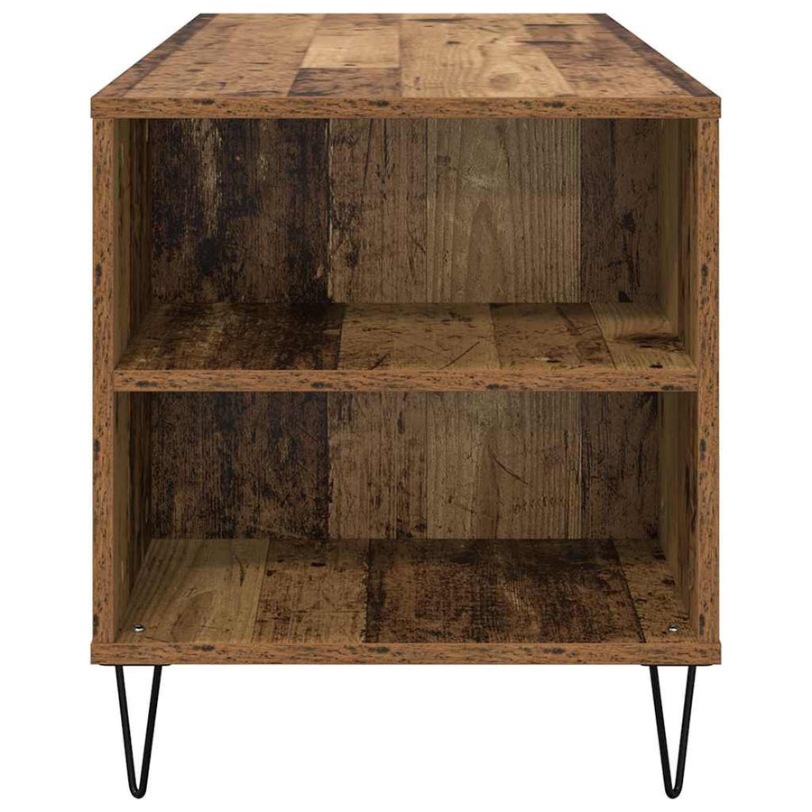 Salontafel met lade Oud Hout 102 x 44,5 x 50 cm Bewerkt hout