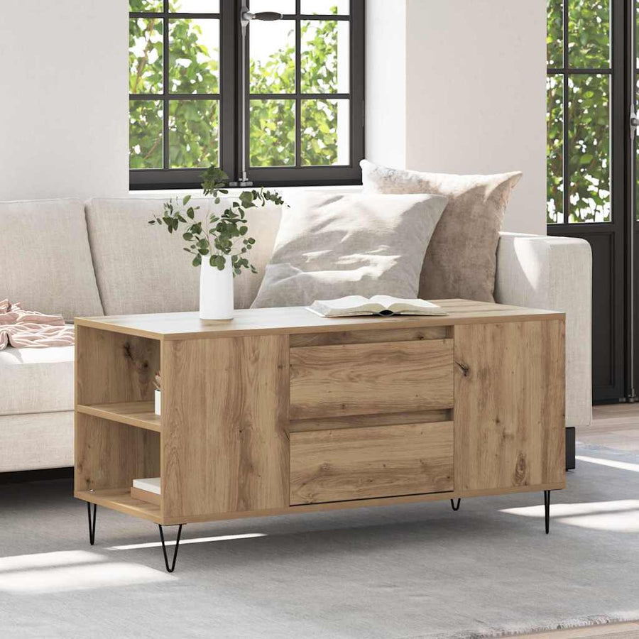 Salontafel Artisan Eiken 102 x 44,5 x 50 cm Bewerkt hout