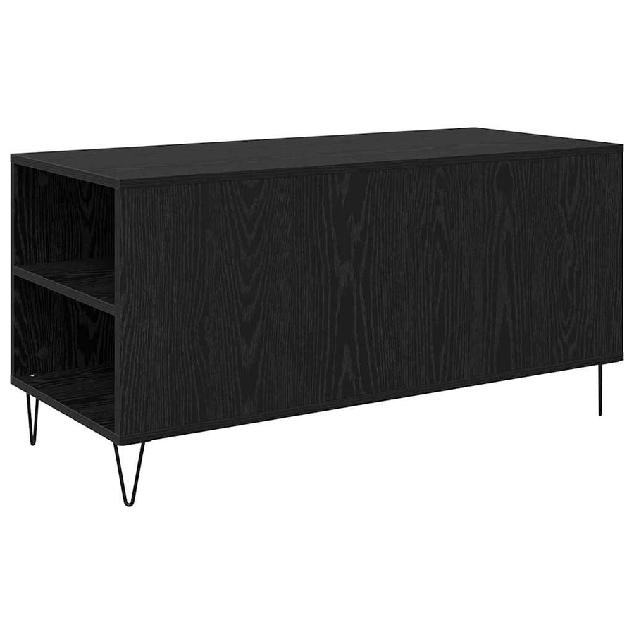 Salontafel met lade Zwart Eiken 102 x 44,5 x 50 cm Bewerkt hout