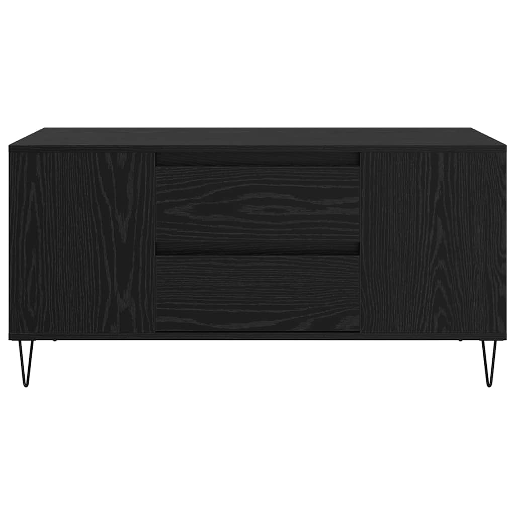 Salontafel met lade Zwart Eiken 102 x 44,5 x 50 cm Bewerkt hout