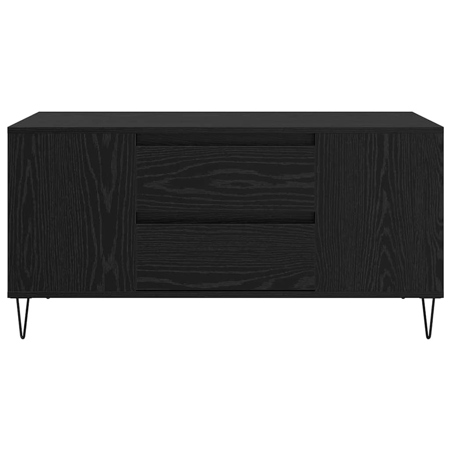 Salontafel met lade Zwart Eiken 102 x 44,5 x 50 cm Bewerkt hout