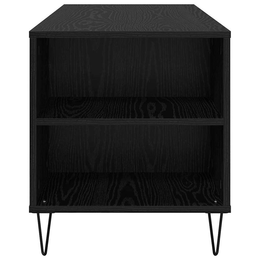 Salontafel met lade Zwart Eiken 102 x 44,5 x 50 cm Bewerkt hout