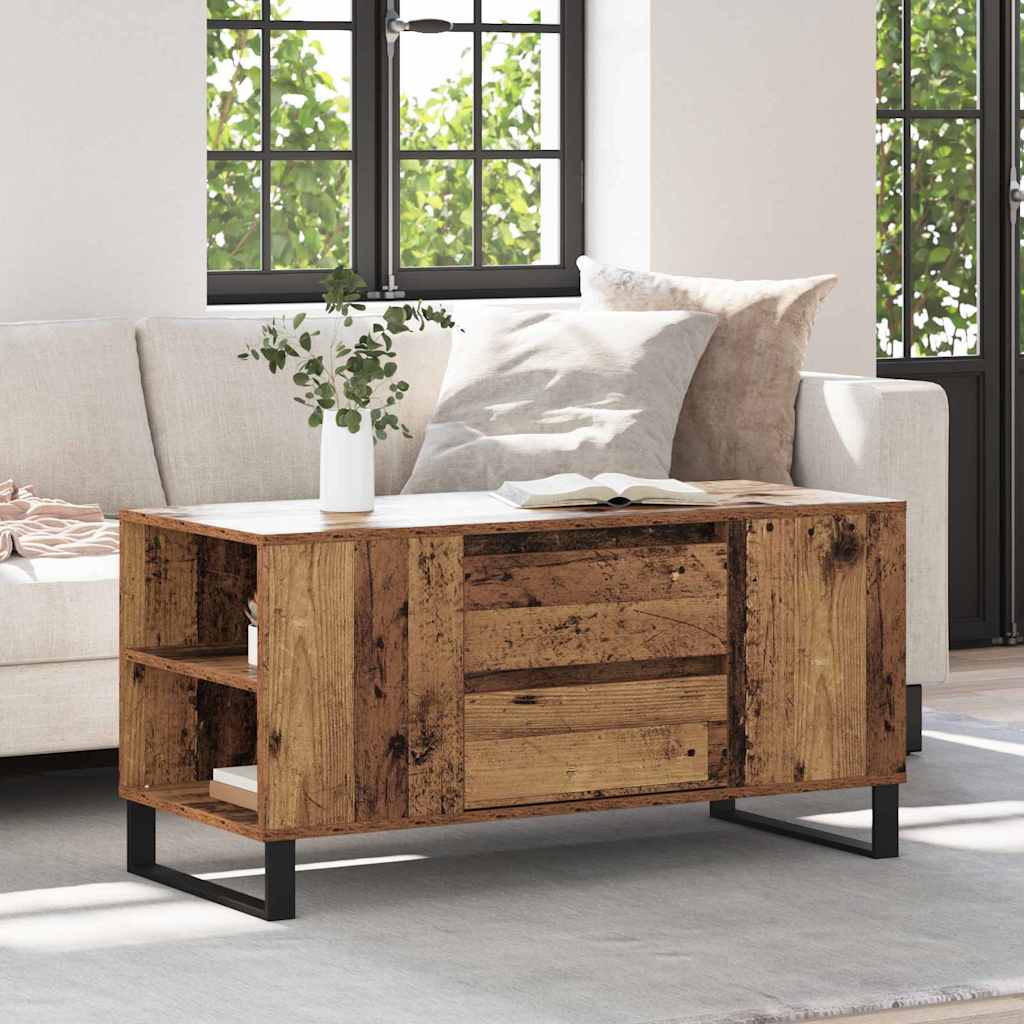 Salontafel Oud Hout 102 x 44,5 x 50 cm Bewerkt hout