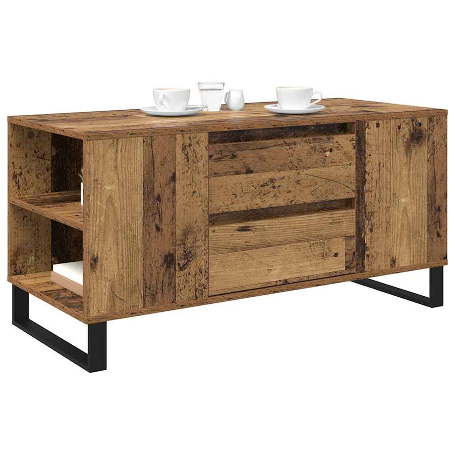 Salontafel Oud Hout 102 x 44,5 x 50 cm Bewerkt hout