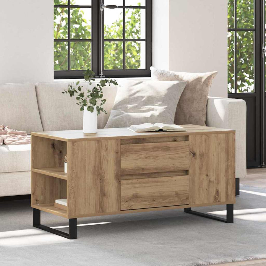 Salontafel Artisan Eiken 102 x 44,5 x 50 cm Bewerkt hout