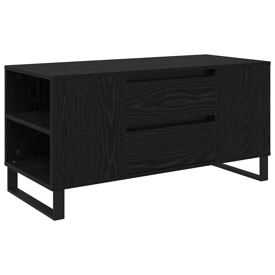 Salontafel Zwart Eiken 102 x 44,5 x 50 cm Bewerkt hout