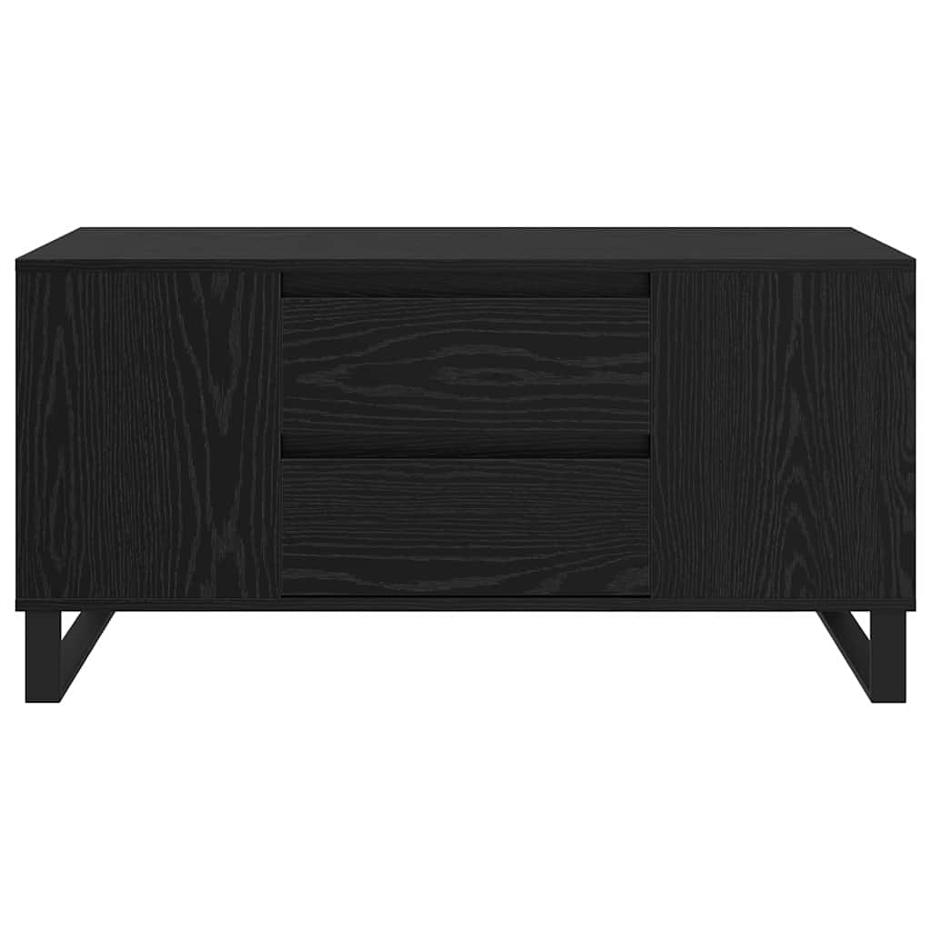Salontafel Zwart Eiken 102 x 44,5 x 50 cm Bewerkt hout