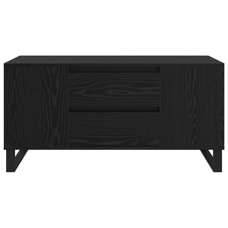 Salontafel Zwart Eiken 102 x 44,5 x 50 cm Bewerkt hout