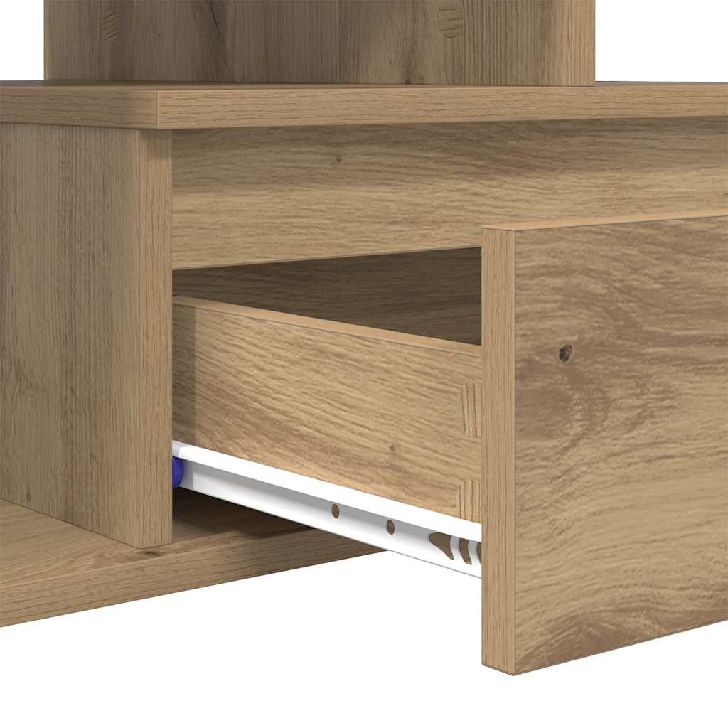 Salontafel artisanaal eikenkleurig 90 x 49 x 45 cm Bewerkt hout
