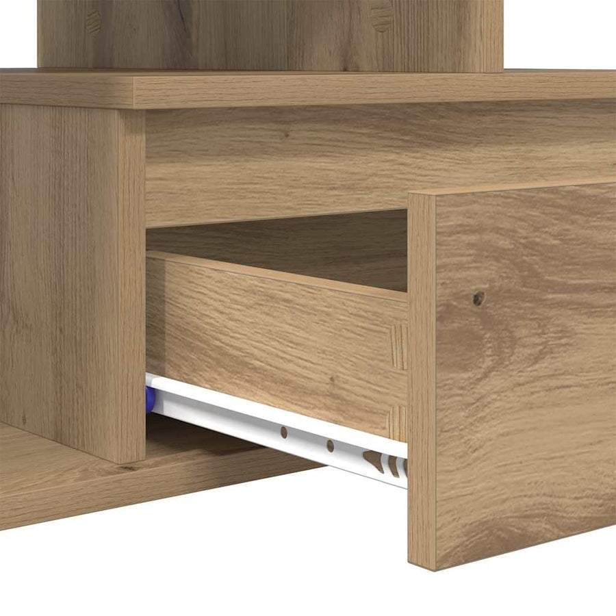 Salontafel artisanaal eikenkleurig 90 x 49 x 45 cm Bewerkt hout