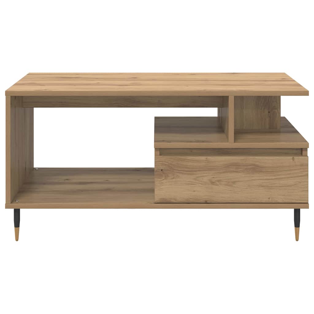 Salontafel artisanaal eikenkleurig 90 x 49 x 45 cm Bewerkt hout