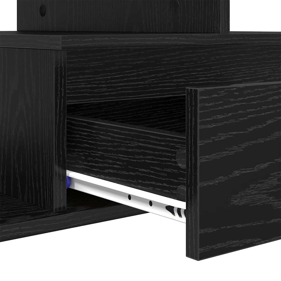 Salontafel met lade Zwart eiken 90 x 49 x 45 cm Bewerkt hout