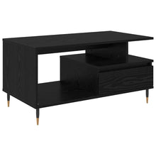 Salontafel met lade Zwart eiken 90 x 49 x 45 cm Bewerkt hout