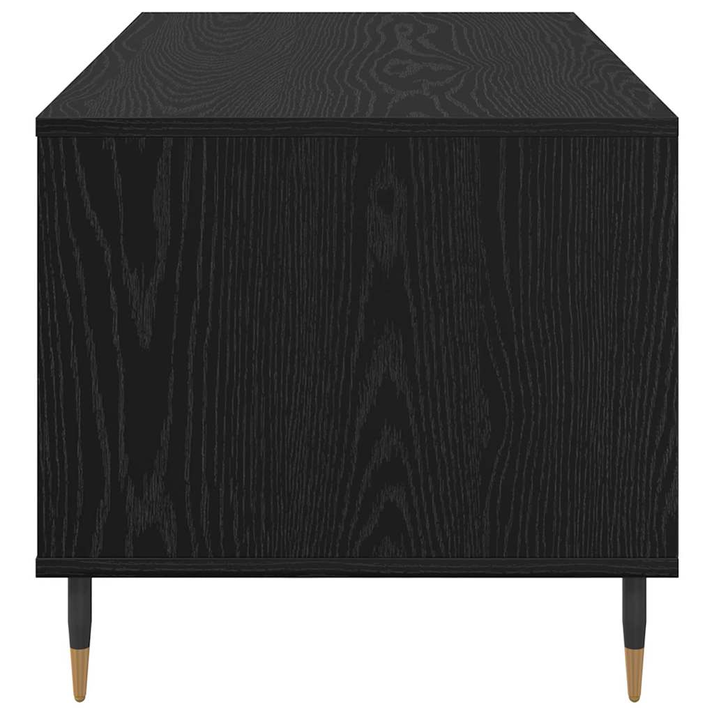 Salontafel met lade Zwart eiken 90 x 49 x 45 cm Bewerkt hout