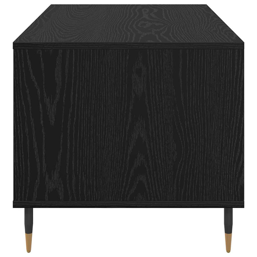 Salontafel met lade Zwart eiken 90 x 49 x 45 cm Bewerkt hout