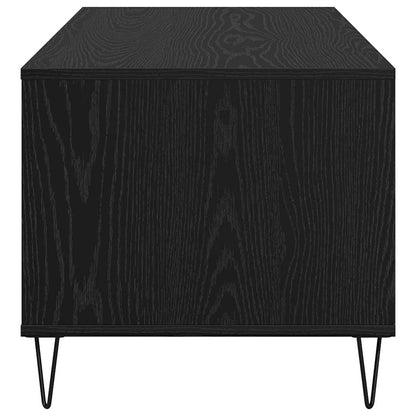 Salontafel met lade Zwart Eiken 90 x 49 x 45 cm Bewerkt hout