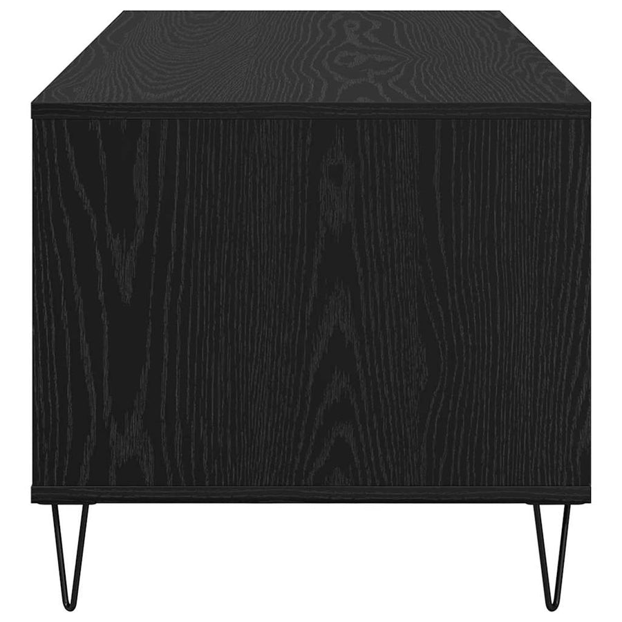 Salontafel met lade Zwart Eiken 90 x 49 x 45 cm Bewerkt hout