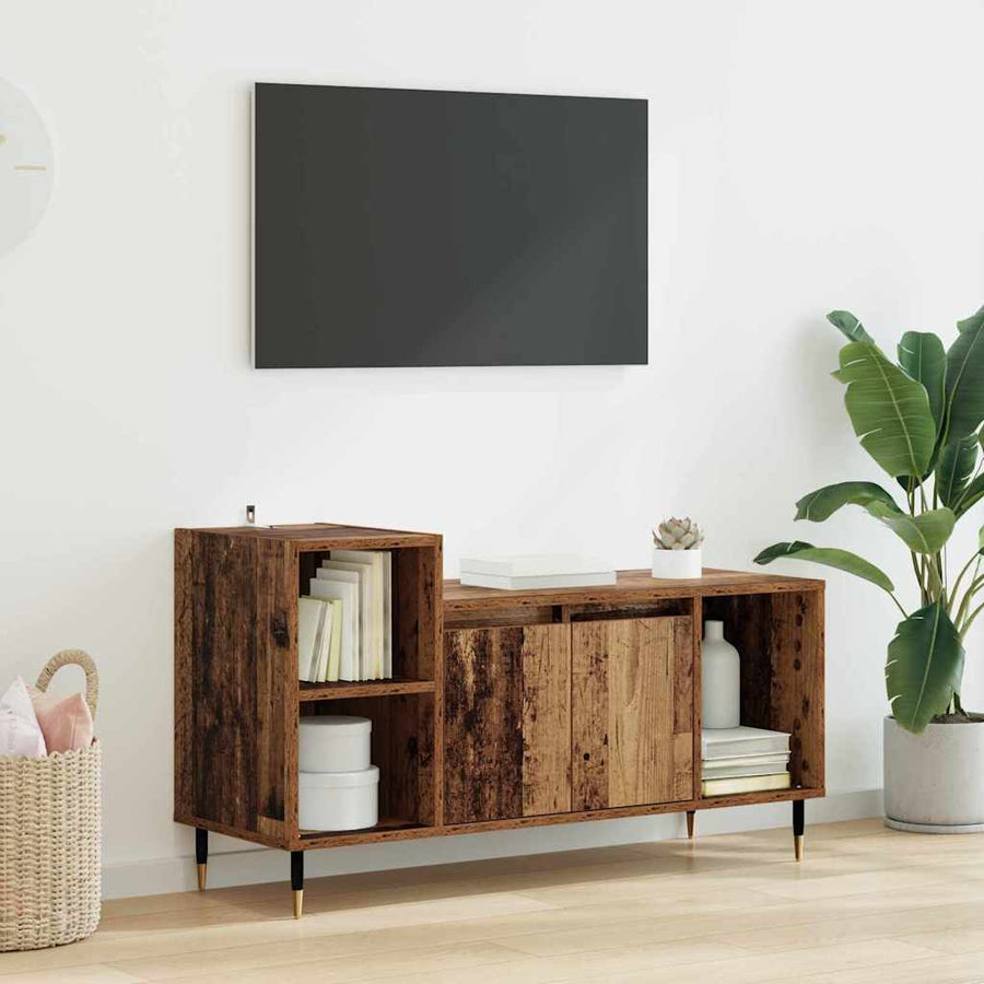 TV-kast Oud Hout 100 x 35 x 55 cm Bewerkt hout