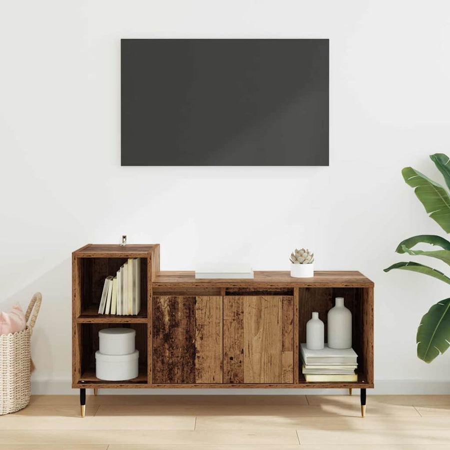 TV-kast Oud Hout 100 x 35 x 55 cm Bewerkt hout